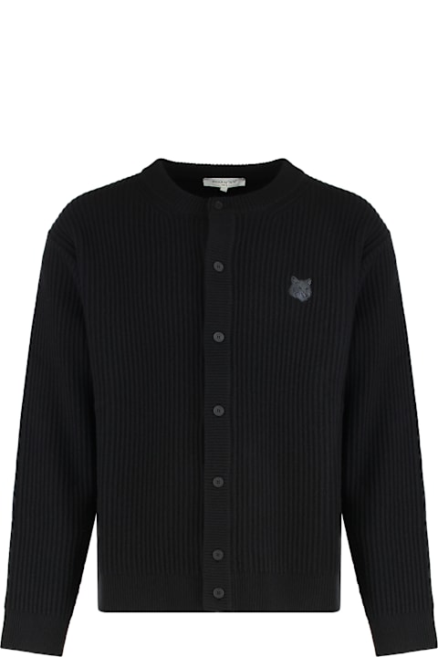 Maison Kitsuné for Kids Maison Kitsuné Ribbed Wool Cardigan
