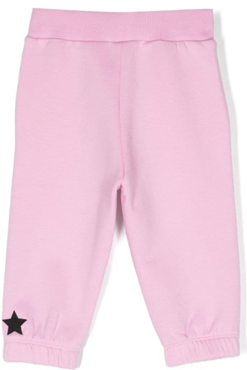 Bottoms for Baby Boys Chiara Ferragni Pink Jogger Pants With Logo Patch In Cotton Blend Baby