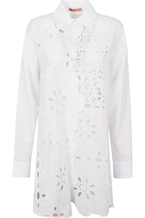 Fashion for Women Ermanno Scervino Floral Perforated Oversized Shirt