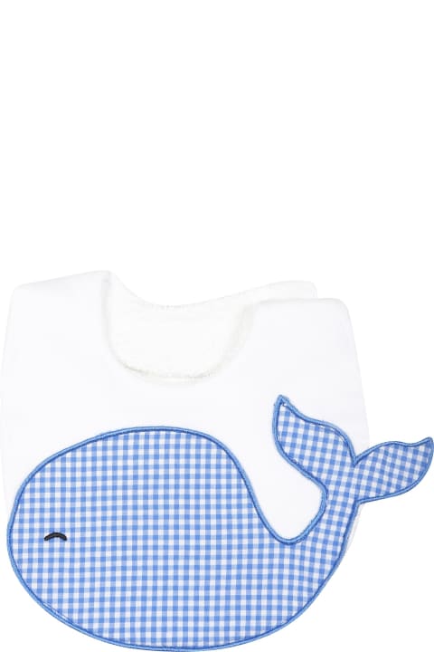 Fashion for Baby Boys Monnalisa White Bib For Baby Boy With Whale