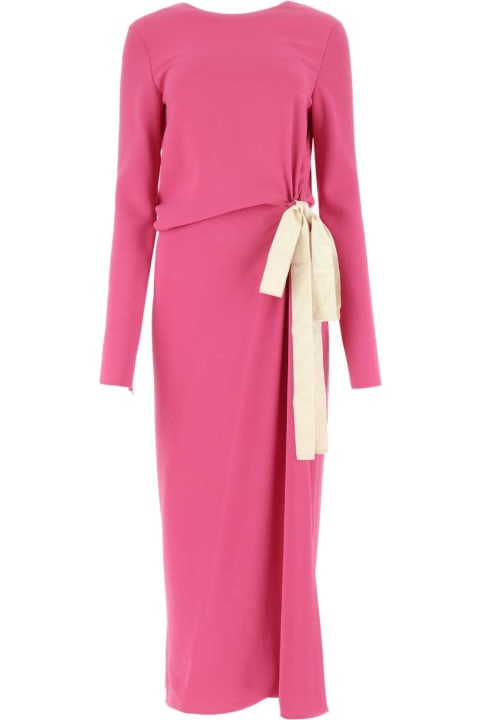 Fashion for Women Lanvin Dark Pink Stretch Crepe Long Dress