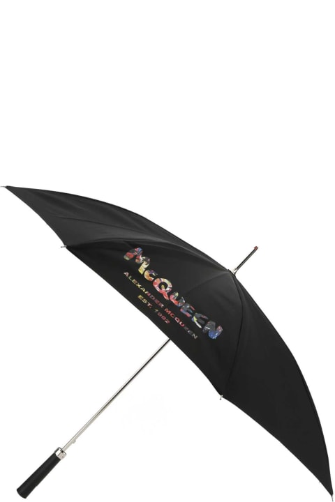 ウィメンズ Alexander McQueenの傘 Alexander McQueen Black Nylon Umbrella