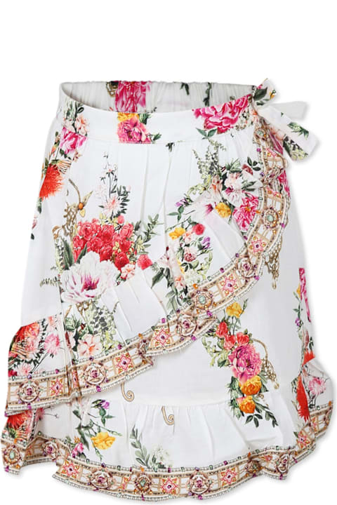 Homeware Camilla Ivory Skirt For Girl With Floral Print