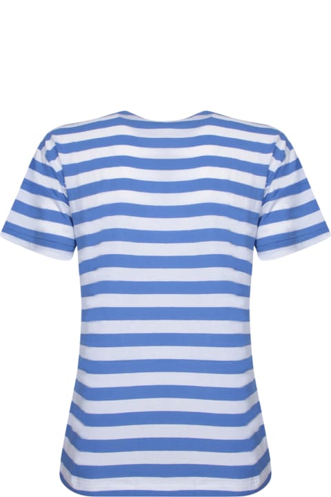Fashion for Women Polo Ralph Lauren Blue And White Striped Bear T-shirt Polo Ralph Lauren