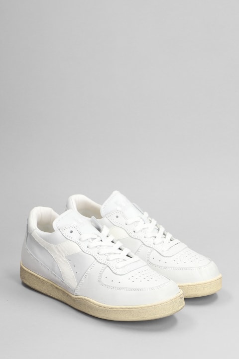 Homeware Diadora Heritage Mi Basket Sneakers In White Leather