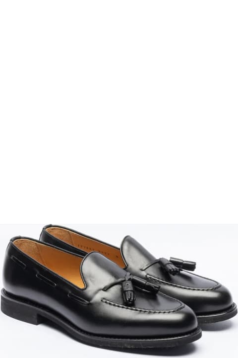 Berwick 1707 Shoes for Men Berwick 1707 Tassel Loafer In Black Leather With Rubber Sole