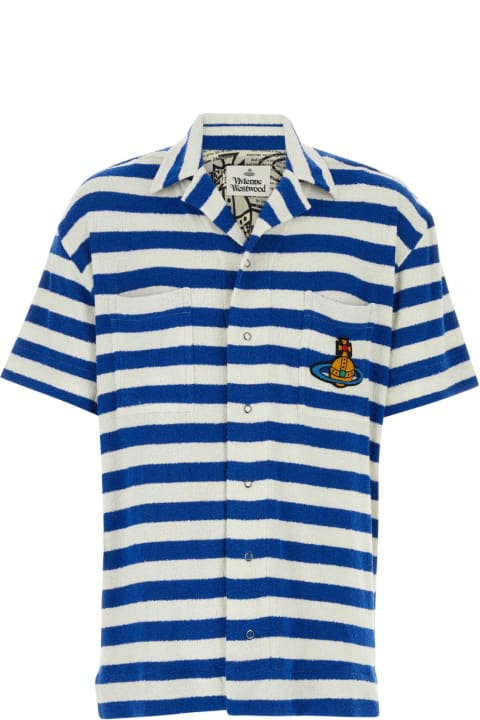 Vivienne Westwood Shirts for Men Vivienne Westwood Embroidered Terry Fabric Camp Shirt