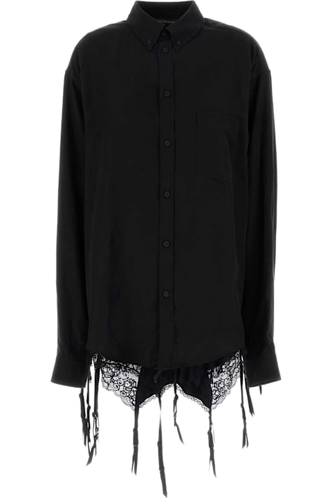 Fashion for Women Balenciaga Black Lyocell Oversize Shirt