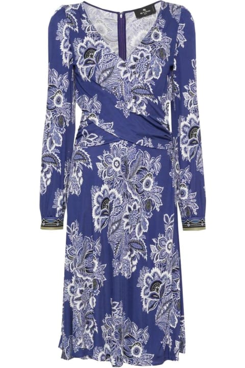 Etro Dresses for Women Etro Floral-printed Plunging V-neck Midi Dress