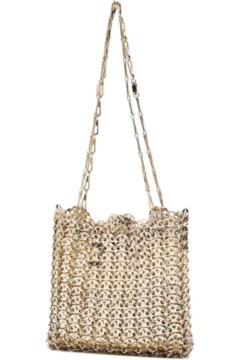 '1969' Gold-colored Shoulder Bag With Brass Discs Woman