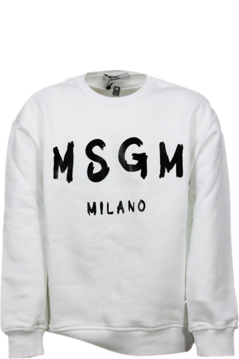 Sweaters & Sweatshirts for Boys MSGM Long-sleeved Crewneck Sweatshirt With Logo Lettering