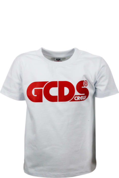 GCDS T-Shirts & Polo Shirts for Boys GCDS Short Sleeve Crewneck T-shirt With Logo And Fluorescent Lettering