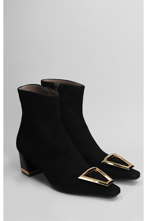 Roberto Festa Boots for Women Roberto Festa Risas High Heels Ankle Boots In Black Suede