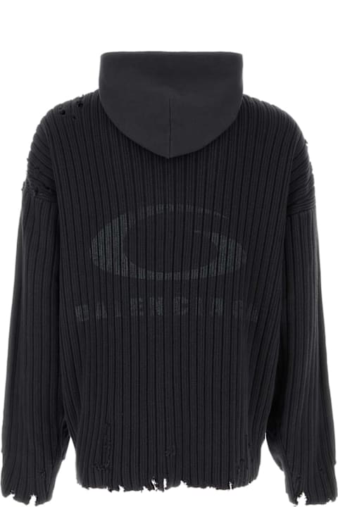 Balenciaga Fleeces & Tracksuits for Women Balenciaga Charcoal Cotton Oversize Sweatshirt