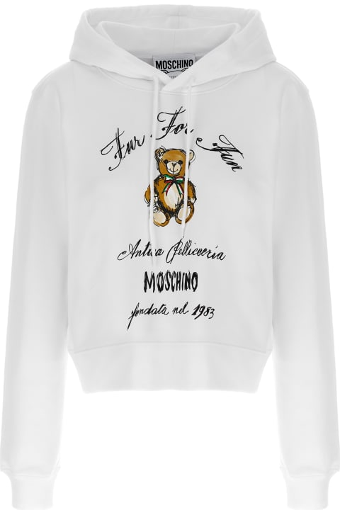 Moschino Fleeces & Tracksuits for Women Moschino 'antica Pellicceria' Cropped Hoodie