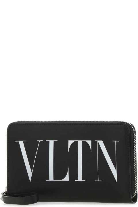 Valentino Garavani for Men Valentino Garavani Black Leather Vltn Wallet