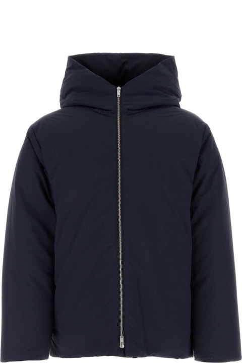 Jil Sander Coats & Jackets for Men Jil Sander Navy Blue Polyester Down Jacket