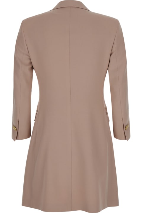 Tagliatore Coats & Jackets for Women Tagliatore Beige Blazer Dress With Buttons In Wool Blend Stretch Woman