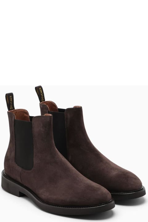 Shoes for Men Doucal's Deep Brown Suede Chelsea Boots