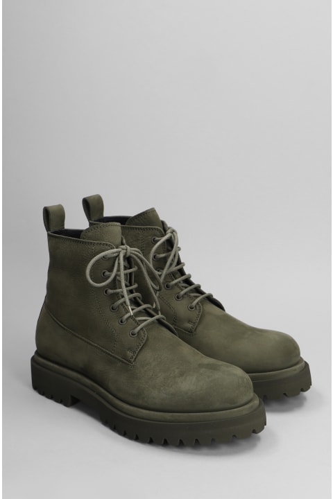 Officine Creative for Men Officine Creative Eventual 020 Combat Boots In Green Suede