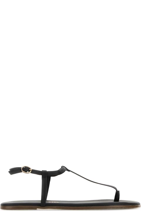 Tkees Black Leather Mariana Thong Sandals