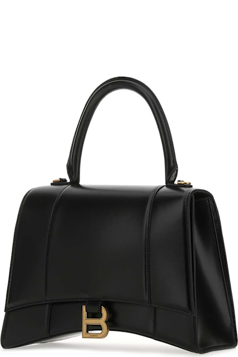 Homeware Balenciaga Black Leather Medium Hourglass Handbag