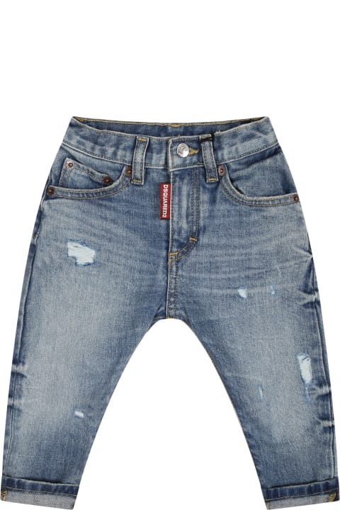 Dsquared2 Kids Dsquared2 Denim Jeans For Baby Boy With Logo