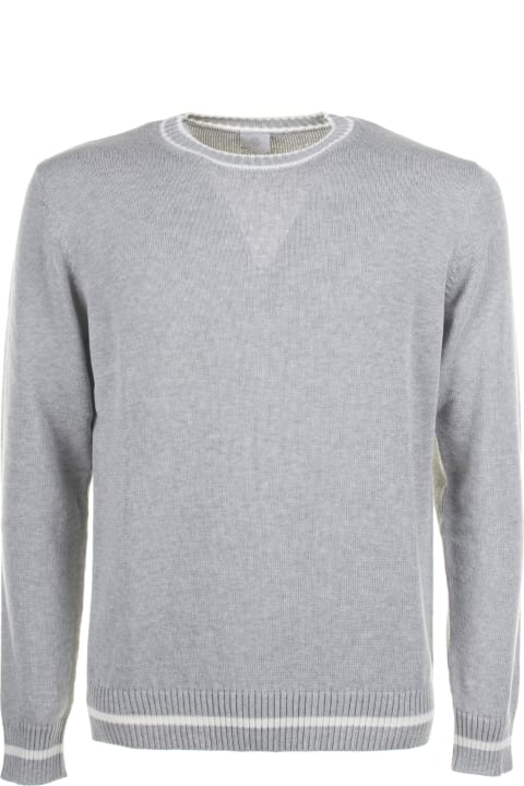 Eleventy Sweaters for Men Eleventy Light Gray Crew Neck Sweater