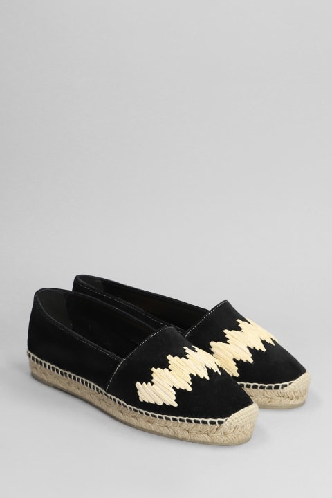 Flat Shoes for Women Castañer Karen-186 Espadrilles In Black Suede
