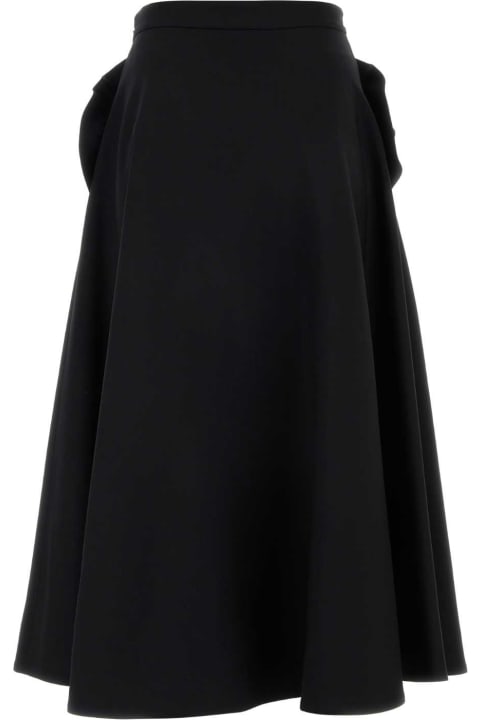 Valentino Garavani for Women Valentino Garavani Black Wool Blend Skirt