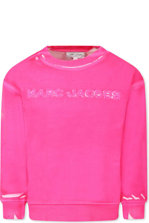Little Marc Jacobs Topwear for Girls Little Marc Jacobs Fuchsia Sweatshirt For Girl With Logo