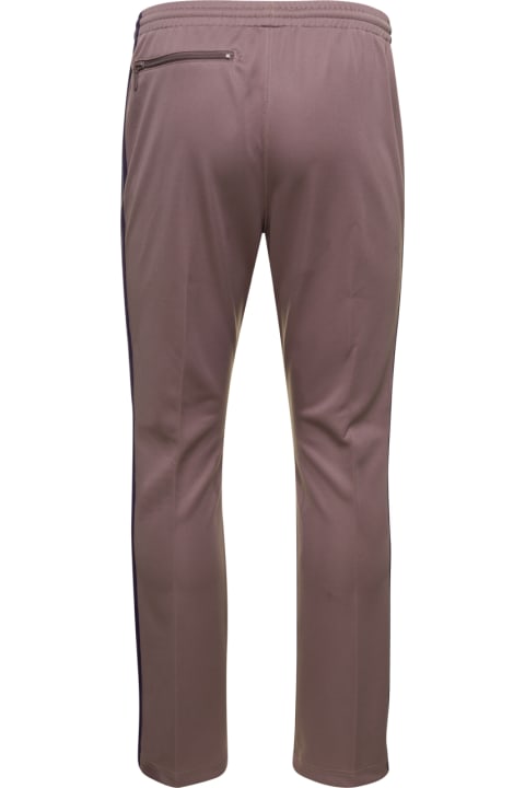 Taupe Track Pants With Side Stripes Detailing Man Needles