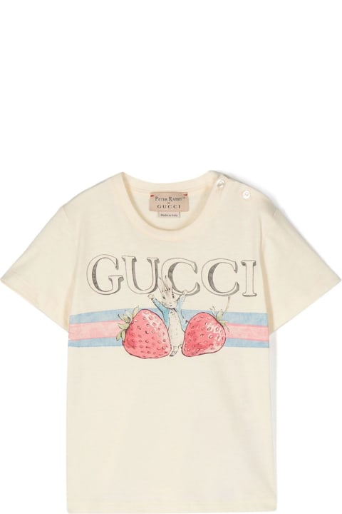Topwear for Baby Girls Gucci Gucci Kids T-shirts And Polos White
