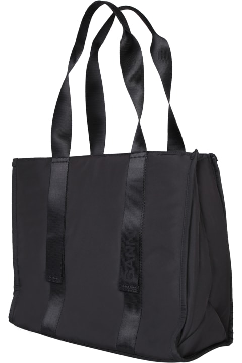 Ganni Shoulder Bags for Women Ganni Tote In Black Polyester