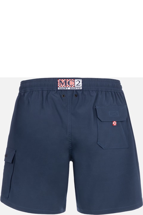 インテリア MC2 Saint Barth Blue Classic Stretch Comfort Travel Swim Shorts
