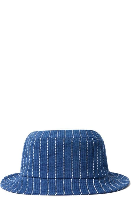 メンズ Kenzoの帽子 Kenzo Logo Patch Stripe Detailed Bucket Hat