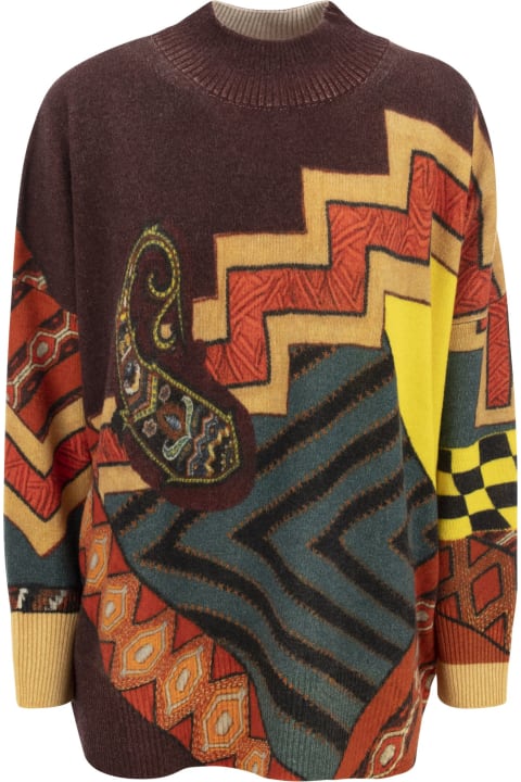 Etro for Women Etro Wool Sweater With Patchwork Print