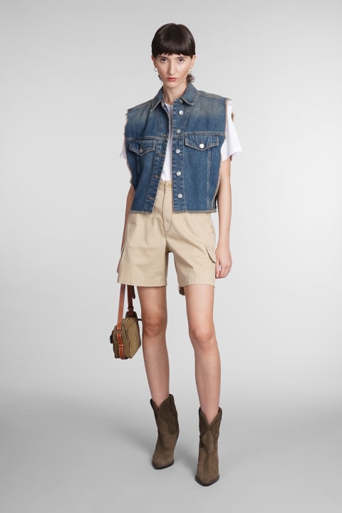 Fashion for Women Isabel Marant Tyra Vest In Blue Cotton