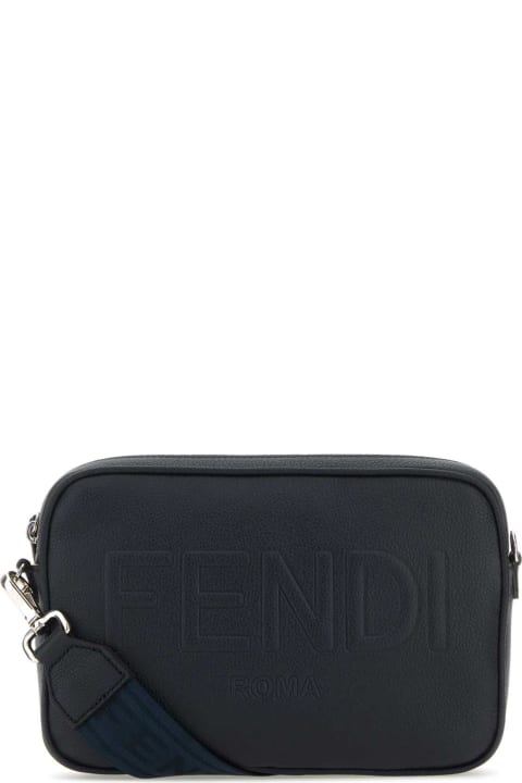 Fendi Bags for Men Fendi Navy Blue Leather Camera Case Crossbody Bag