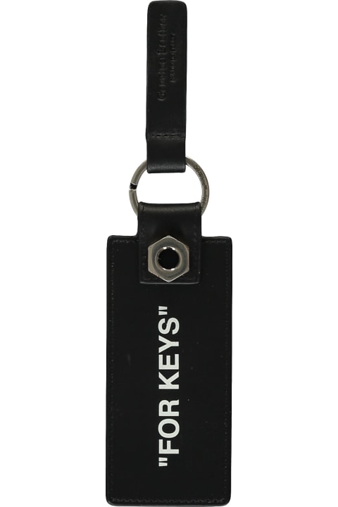 Sale for Men Off-White Quote Leather Keyring