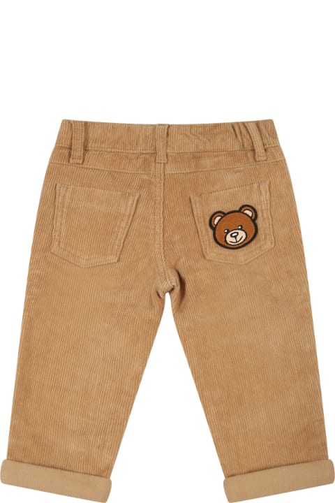 Beige Trouser For Baby Kids With Teddy Bear