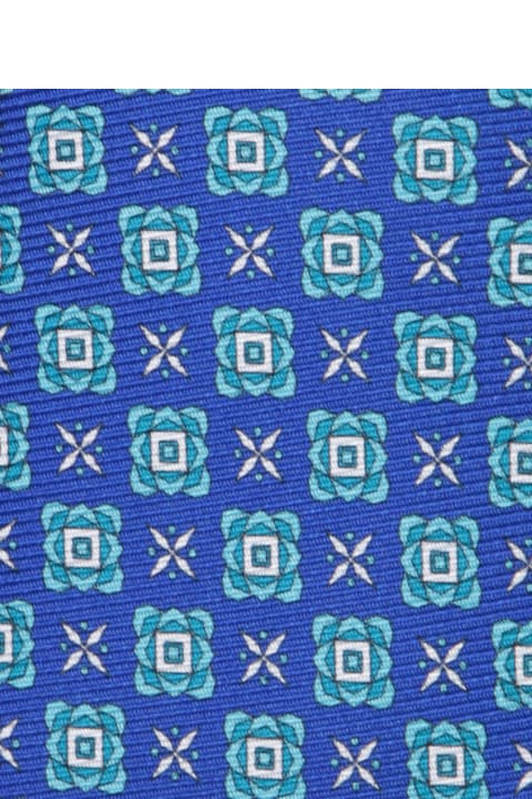 Fashion for Men Kiton Kiton Blue Patterned Silk Tie