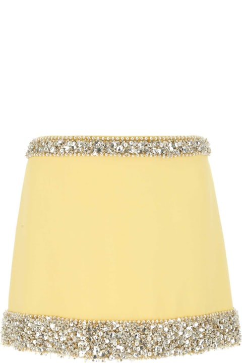 Clothing for Women Miu Miu Pastel Yellow Crepe Mini Skirt
