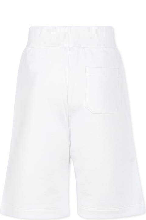 Balmain Bottoms for Boys Balmain White Shorts For Boy With Logo