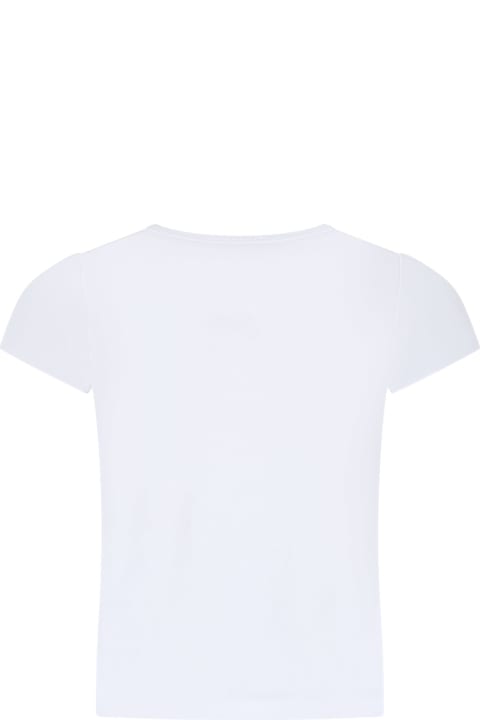 Fashion for Girls Rykiel Enfant White T-shirt For Girl With Tour Eiffel Print