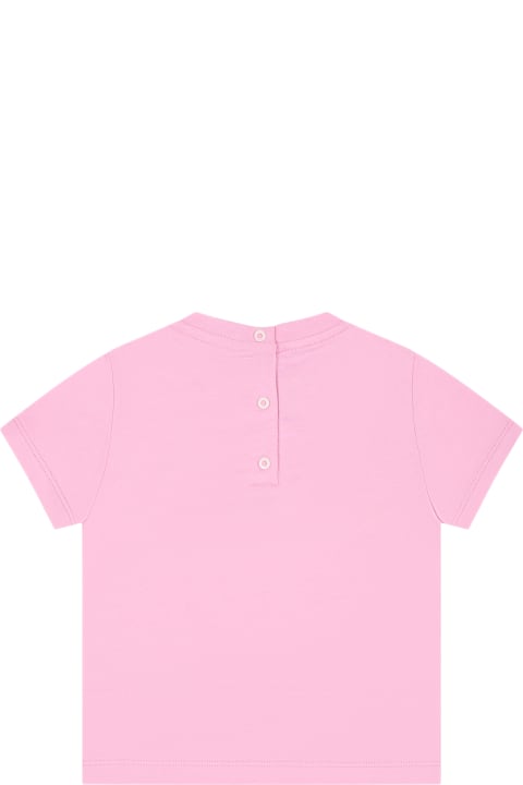 Fendi for Baby Boys Fendi Pink T-shirt For Girl With Teddy Bear
