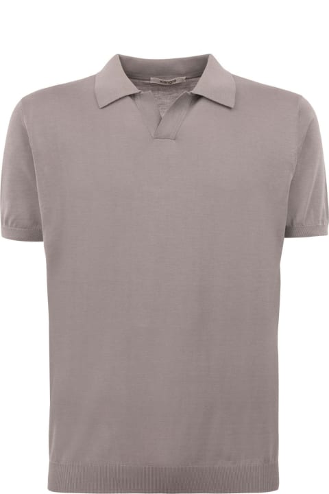Kangra Topwear for Men Kangra Grey Silk And Cotton Shaved Polo Shirt