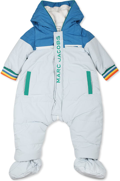 Homeware Marc Jacobs Light Blue Down Jacket For Baby Boy With Logo