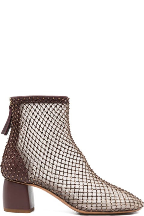 Forte_Forte Strass Mesh Ankle Boots