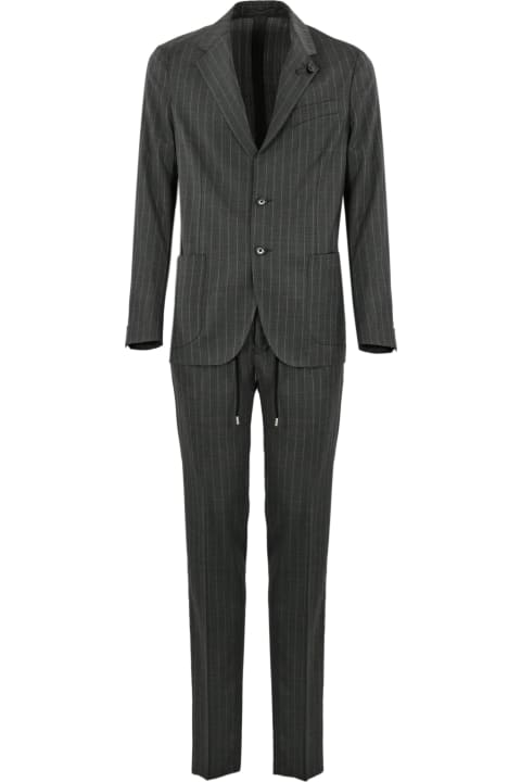 Suits for Men Lardini Pinstriped Suit With Lace-up Trousers